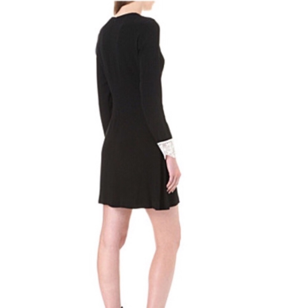 SANDRO SIERA EMBROIDERED CREPE DRESS IN BLACK M - Picture 3 of 8